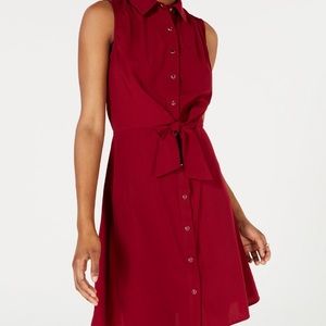 Bebop Juniors Tie-Front Shirt Dress